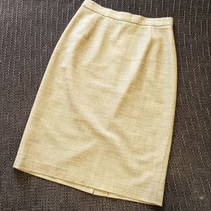 OscarDeLaRenta Wool Pencil Skirt Grey / Taupe Sz 4